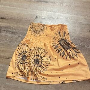 SHEIN Sunflower Strapless Top in Yellow